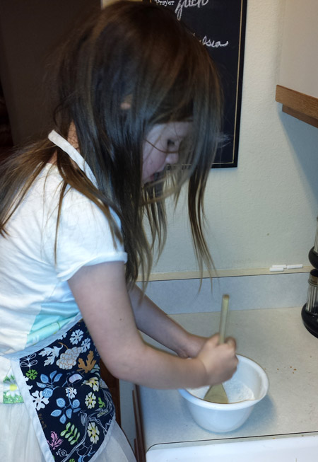 Little girl cooking
